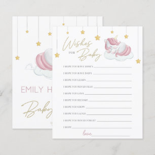 Pink Baby Girl Unicorn Wishes for Baby