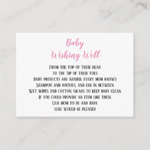 Pink Baby Girl Wishing Well Baby Shower Mini Cards