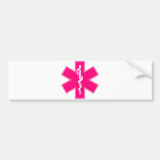 Pink Baby Hot  Nurse EMS Star of Life Bumper Sticker