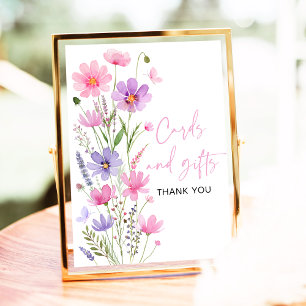 Pink Baby in Bloom Wildflower Cards and Gifts Sign