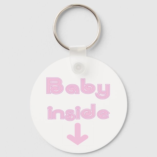 Pink Baby Inside - Customised Key Ring (Front)