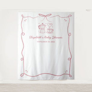 Pink Baby Is Brewing Coffee Baby Shower Tapestry