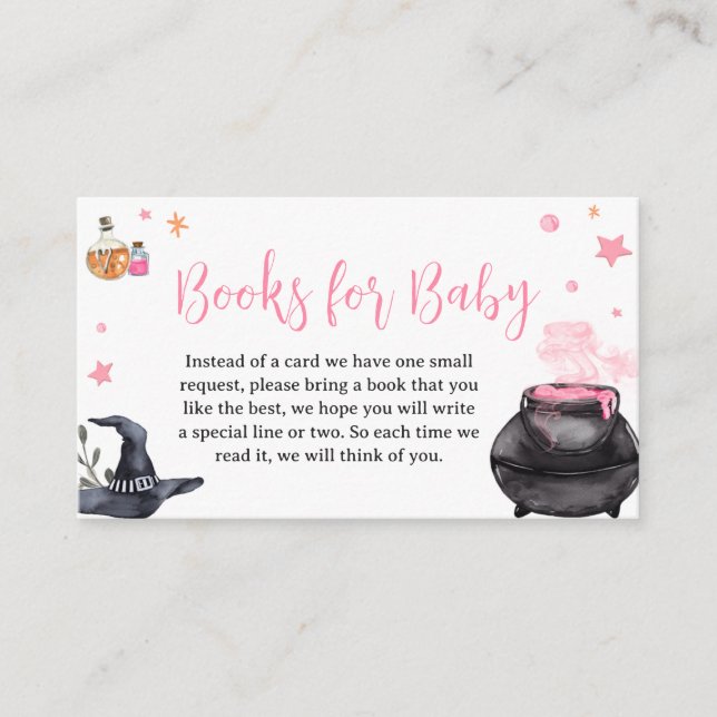 Pink Baby is Brewing Cute Halloween Books for Baby Enclosure Card (Front)