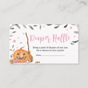 Pink Baby is Brewing Cute Halloween Diaper Raffle Enclosure Card