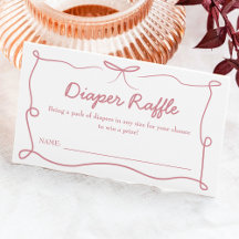 Pink Baby Is Brewing Diaper Raffle Card