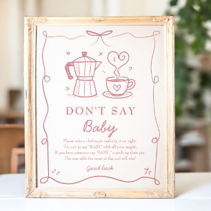 Pink Baby Is Brewing Don’t Say Baby Game Poster