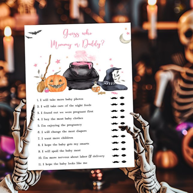 Pink Baby is Brewing Guess who Mummy or Daddy Game (Baby is Brewing Baby Shower Guess who Mommy or Daddy Game)