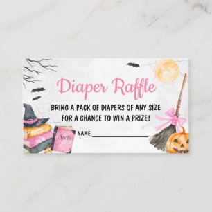 Pink Baby is Brewing Halloween Diaper Raffle Enclosure Card