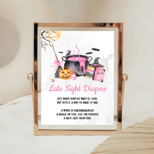 Pink Baby is Brewing Witch Late Night Diapers Poster