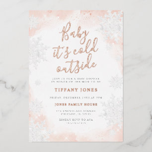 Pink Baby it's cold outside Baby shower