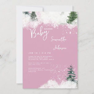 Pink Baby it's Cold Outside Baby Shower II Invitation