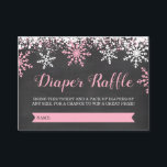 Pink Baby It's Cold Outside Diaper Raffle Ticket Enclosure Card<br><div class="desc">Girl winter themed baby shower diaper raffle tickets. This trendy design features pink and white snowflakes on a chalkboard background.</div>