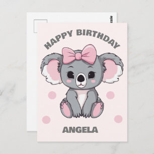 Pink Baby Koala Bear Postcard