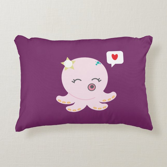 Pink Baby Octopus Decorative Cushion (Front)