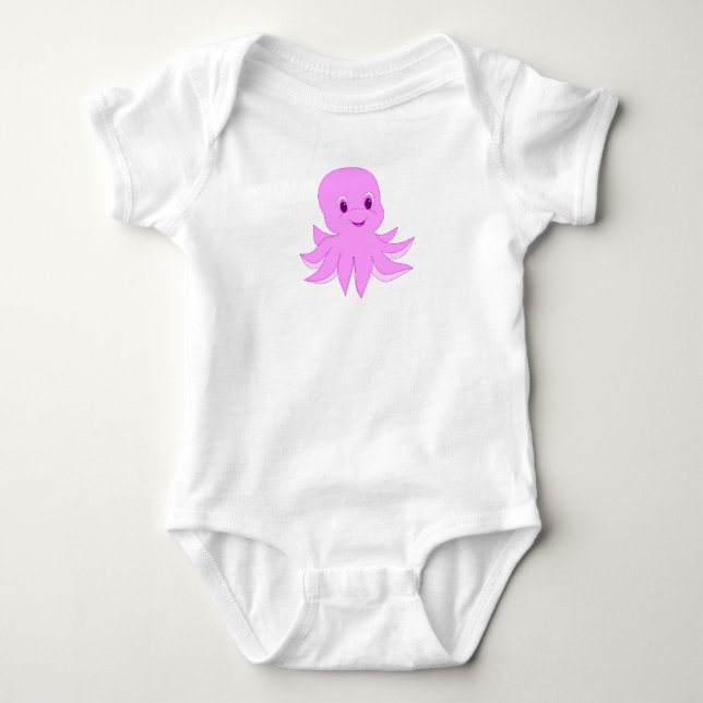 pink baby octopus dummy bodysuit (Front)