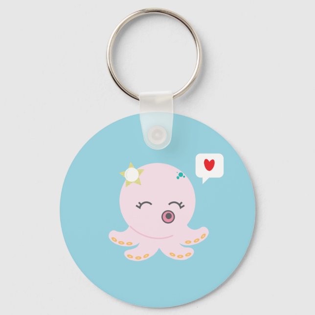 Pink Baby Octopus Key Ring (Front)