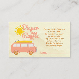 Pink Baby on board Diaper Raffle Card