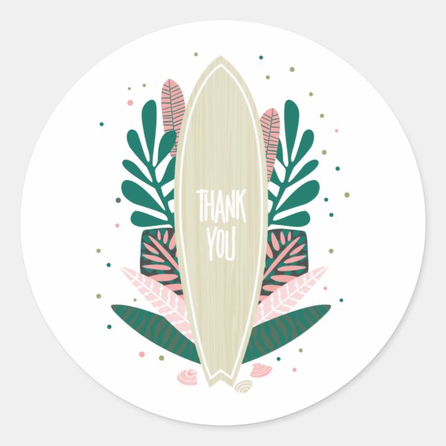 Pink Baby On Board Thank You Classic Round Sticker (Front)