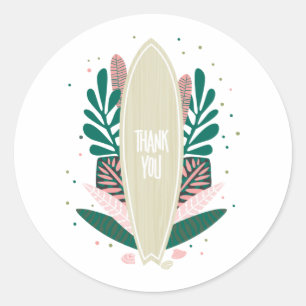 Pink Baby On Board Thank You Classic Round Sticker