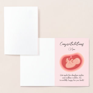Pink Baby On The Way Congratulations card