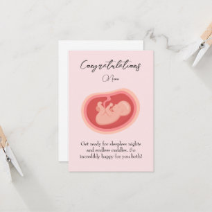 Pink Baby On The Way Congratulations card