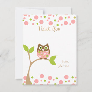 Pink Baby Owl Card