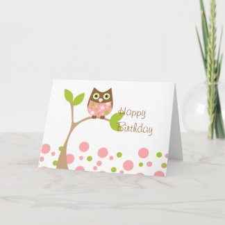 Pink Baby Owl Card