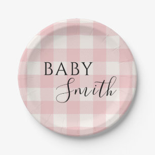 Pink Baby Q Baby Shower Barbecue BBQ Paper Plate
