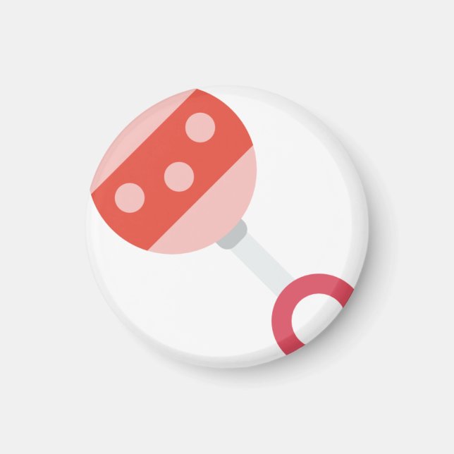 pink baby rattle magnet (Front)