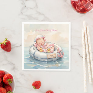 Pink Baby Sailor Girl  Napkin