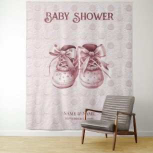 Pink Baby Shoes Backdrop Tapestry