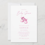 Pink baby shoes delicate Baby Shower Invitation<br><div class="desc">Pink baby shoes delicate Baby Shower</div>