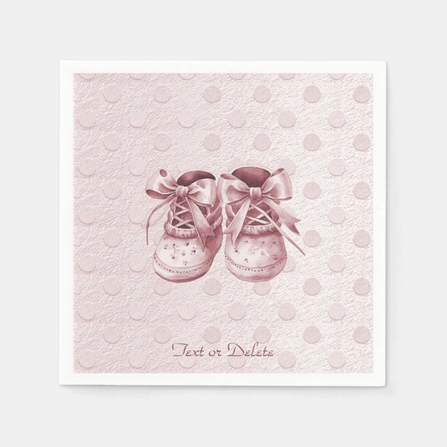 Pink Baby Shoes Napkins (Front)