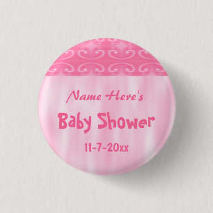 Pink Baby Shower 3 Cm Round Badge