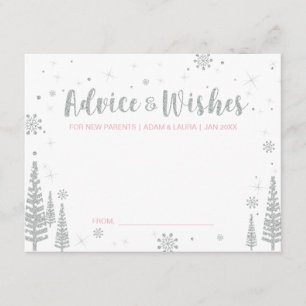 Pink Baby Shower Advice Card for mum, parents