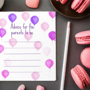 Pink Baby Shower Advice for new Parents Notepad