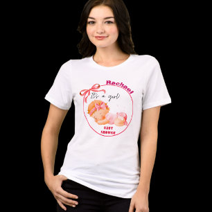 Pink Baby Shower, Baby Girl Shower Tri-Blend Shirt