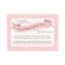 Pink Baby Shower Book Insert Request Card for Girl