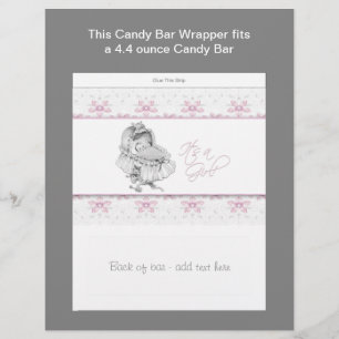Pink Baby Shower Candy Bar Wrapper