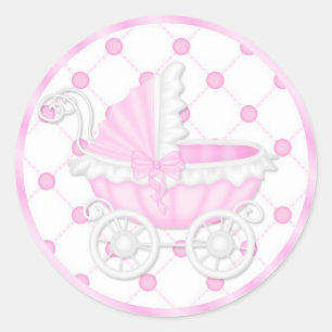Pink Baby Shower Cupcake Toppers Stickers