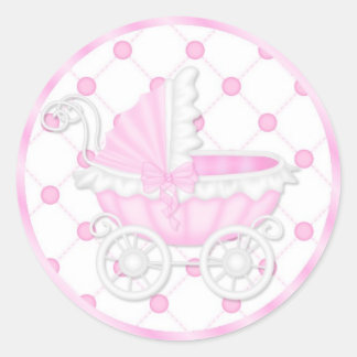 Pink Baby Shower Cupcake Toppers Stickers