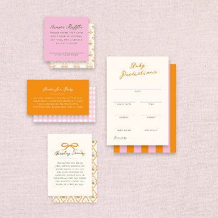 Pink Baby Shower Diaper Raffle Entry Card