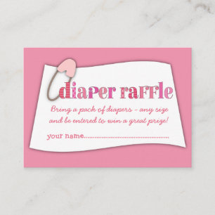 Pink Baby Shower Diaper Raffle Ticket Insert