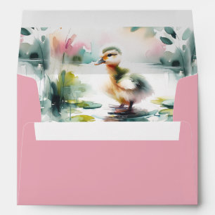 Pink Baby Shower Envelopes Cute Duckling