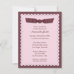 Pink Baby Shower Flat Invitation