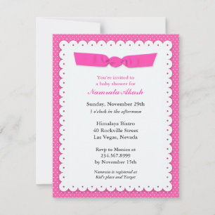 Pink Baby Shower Flat Invitation