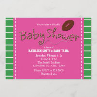 PINK BABY SHOWER FOOTBALL Sports Party Invitation