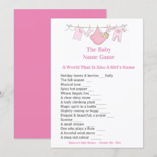 Pink Baby Shower Guessing Game Invitation