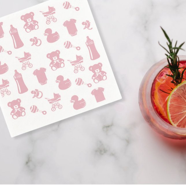 Pink Baby Shower Icons  Napkin (Creator Uploaded)