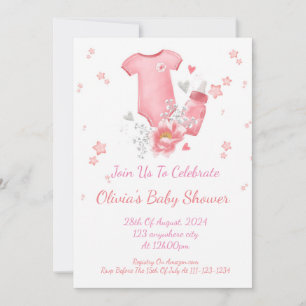 PINK BABY SHOWER INVITATION FOR GIRLS